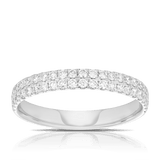 Diamond Double Row Band in 18ct White Gold TGW 0.50ct - Wallace Bishop