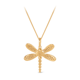 Diamond Dragonfly Pendant in 9ct Yellow Gold