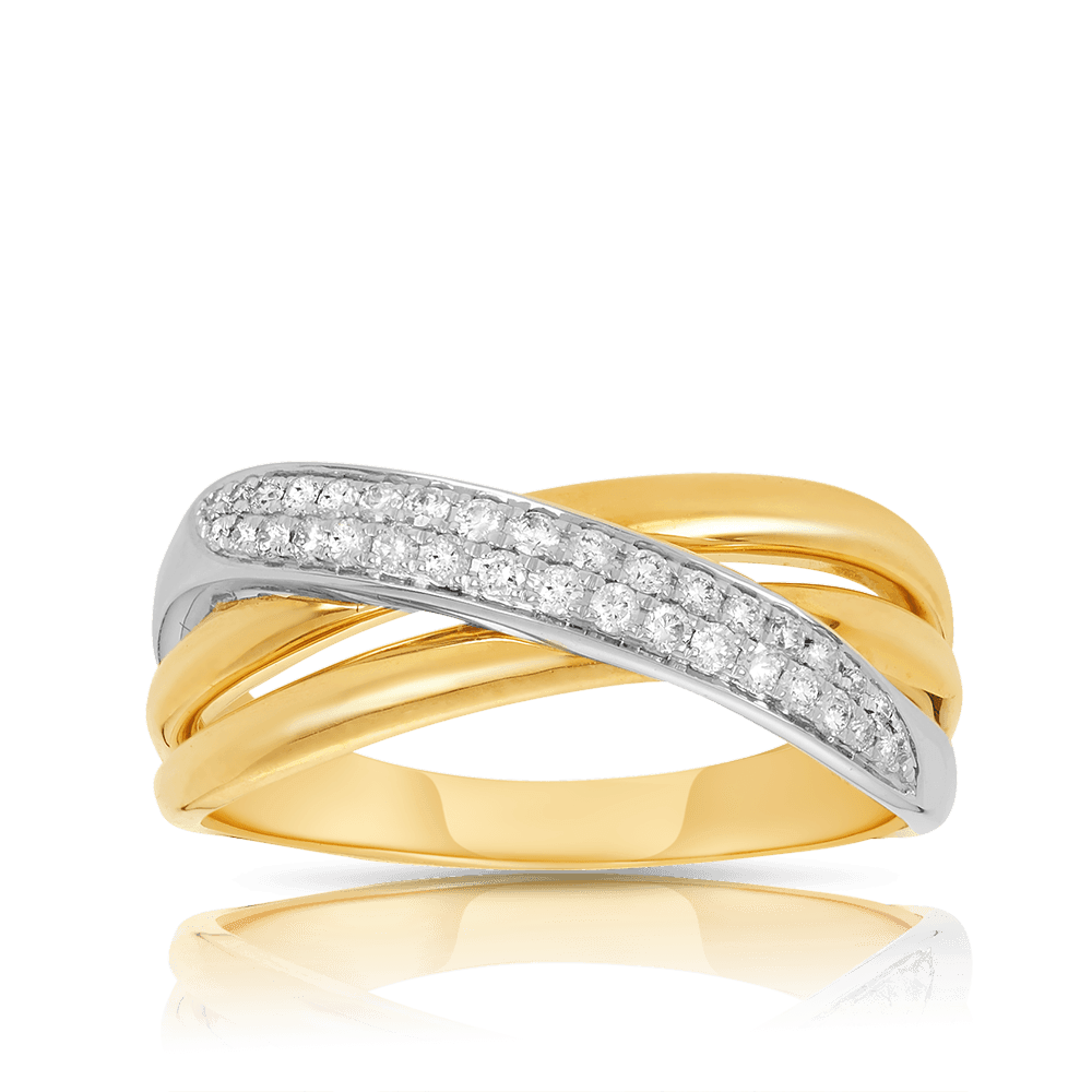 Diamond Dress Ring in 9ct Yellow Gold TDW 0.20ct