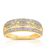 Diamond Dress Ring in 9ct Yellow Gold TGW 0.16ct - Wallace Bishop