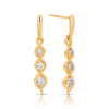 Diamond Drop Earrings in 9ct Yellow and White Gold TGW 0.12ct