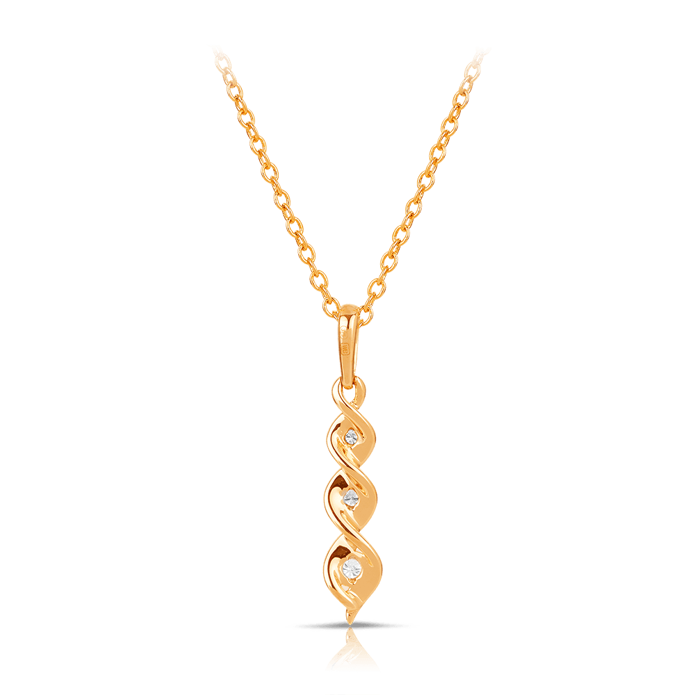 Diamond Drop Pendant in 9ct Yellow and White Gold TGW 0.08ct - Wallace Bishop