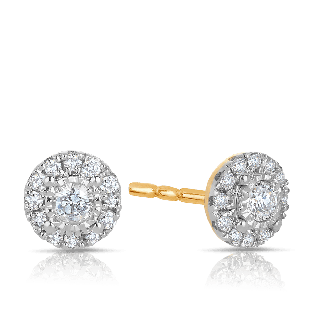 Halo earrings white gold deals