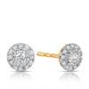 Diamond Halo Stud Earrings in 9ct Yellow and White Gold TGW 0.21ct - Wallace Bishop