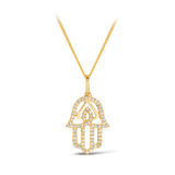 Diamond Hamsa Hand Pendant in 9ct Yellow Gold - Wallace Bishop