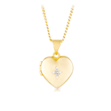 Diamond Heart Locket in 9ct Yellow Gold