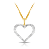 Diamond Heart Pendant in 9ct Yellow Gold TGW 0.40ct
