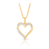 Diamond Heart Pendant in 9ct Yellow Gold