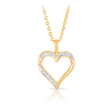 Diamond Heart Pendant in 9ct Yellow Gold