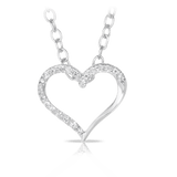 Diamond Heart Pendant in 9ct White Gold