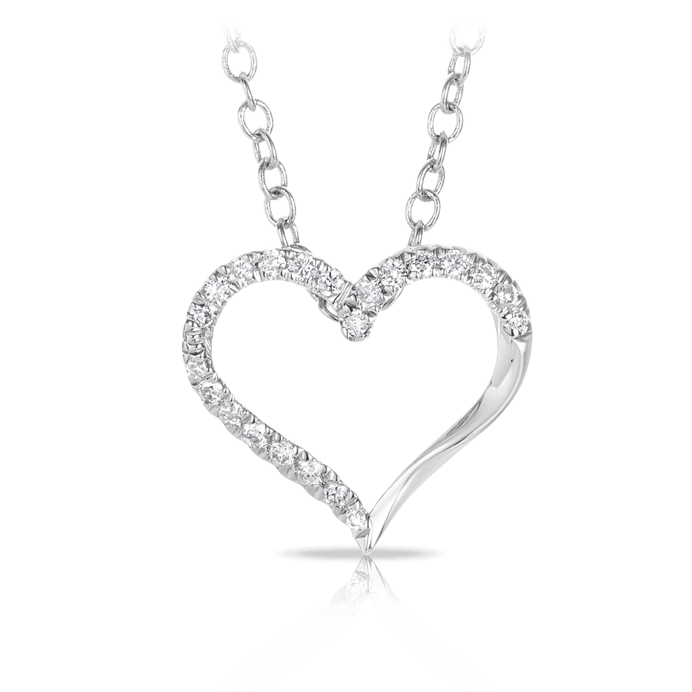 9ct white gold heart pendant online