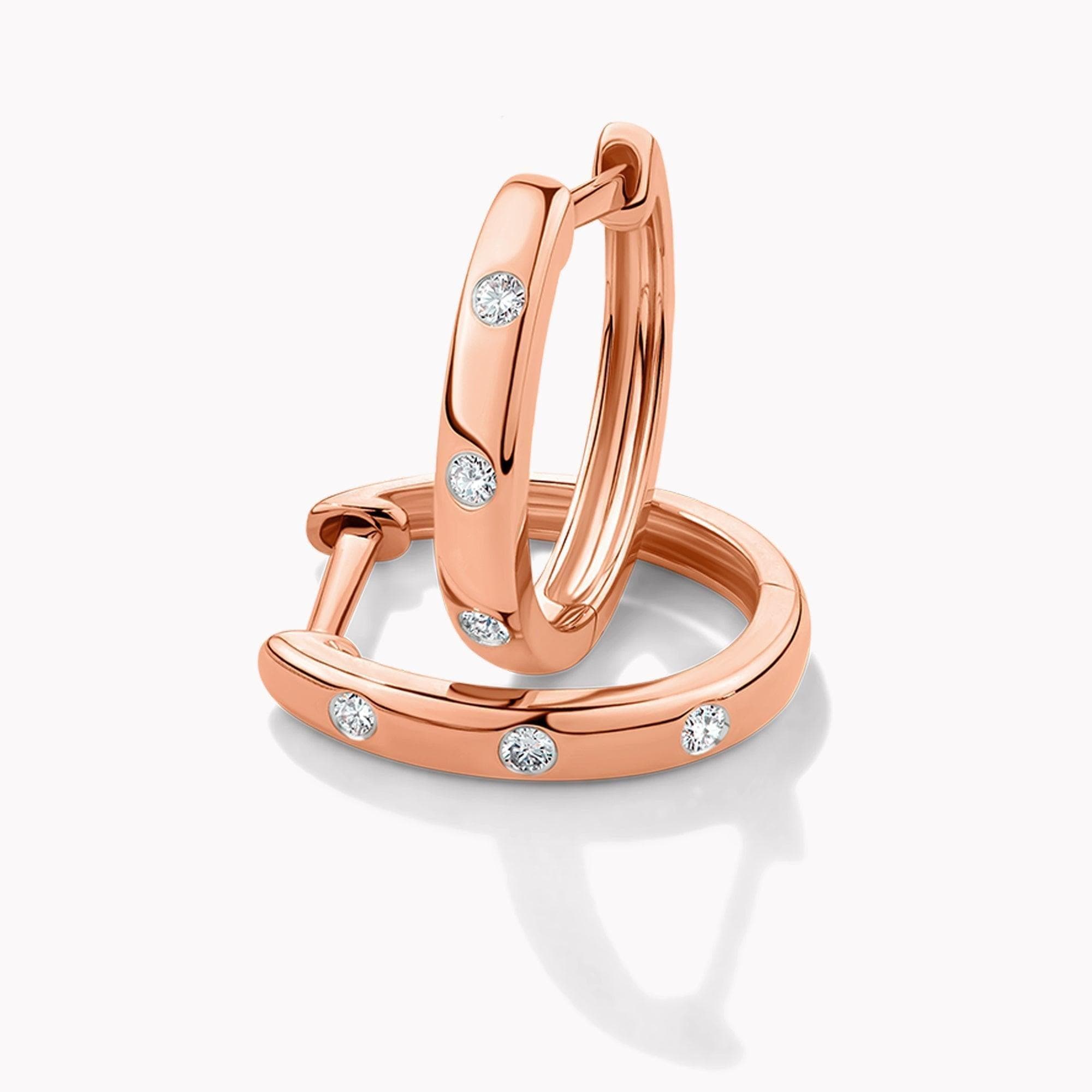 Diamond Huggie Earrings in 9ct Rose Gold