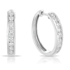 Diamond Huggie Hoop Earrings in 9ct White Gold