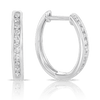 0.25ct TW Channel Set Diamond Oval Huggie in 9ct White Gold
