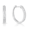 0.50ct TW Channel Set Diamond Oval Huggie in 9ct White Gold