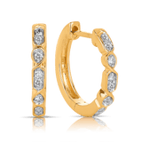 Diamond Huggies in 9ct Yellow Gold TGW 0.148ct - Wallace Bishop