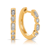 Diamond Huggies in 9ct Yellow Gold TGW 0.148ct