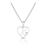 Initial Heart Pendant in Sterling Silver