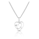 Diamond Initial Heart Pendant in Sterling Silver - Wallace Bishop