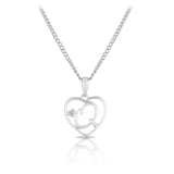 Initial Heart Pendant in Sterling Silver