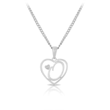Initial Heart Pendant in Sterling Silver