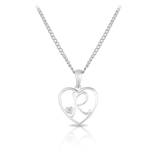Initial Heart Pendant in Sterling Silver