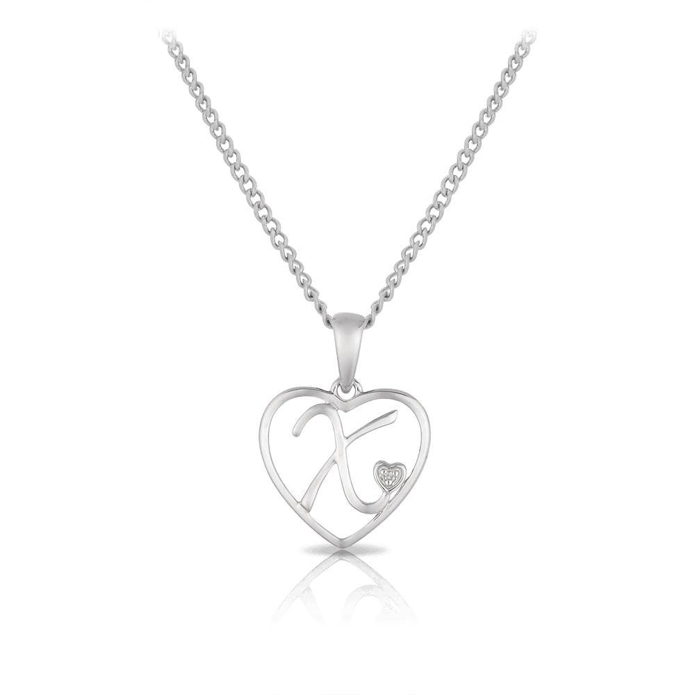 Initial Heart Pendant in Sterling Silver