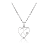Initial Heart Pendant in Sterling Silver