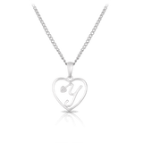 Initial Heart Pendant in Sterling Silver
