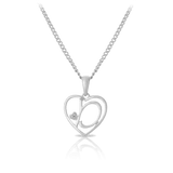 Diamond Initial Heart Pendant in Sterling Silver - Wallace Bishop
