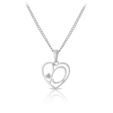 Initial Heart Pendant in Sterling Silver