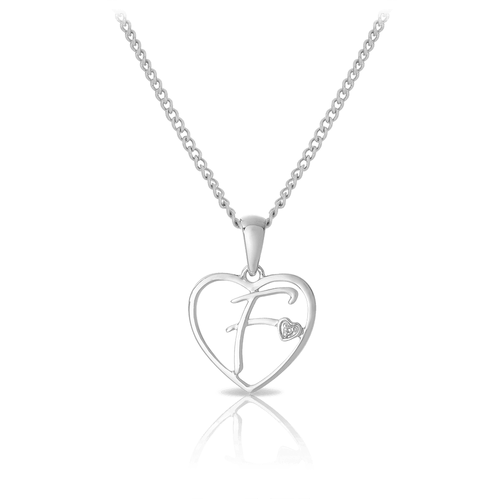 Initial Heart Pendant in Sterling Silver