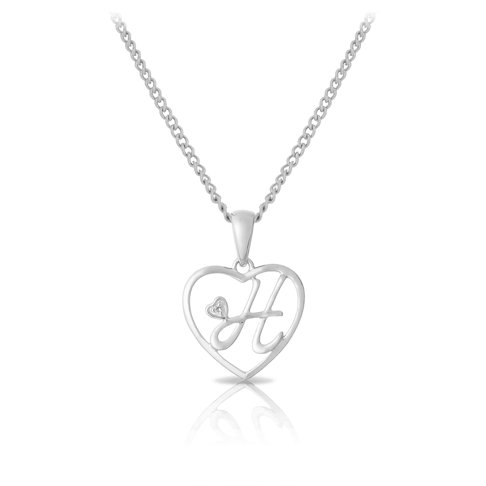 Initial Heart Pendant in Sterling Silver