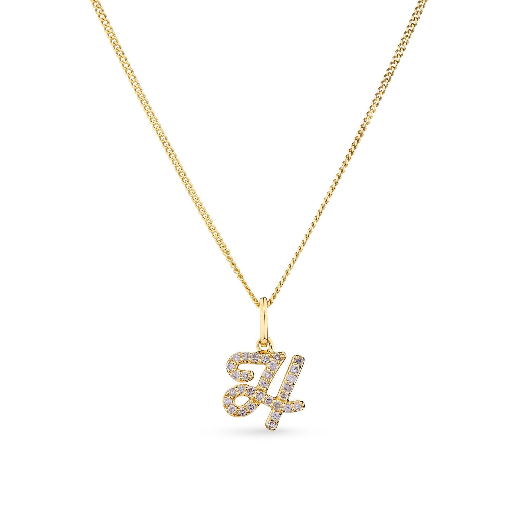 Diamond Initial Pendant in 9ct Yellow Gold - Wallace Bishop