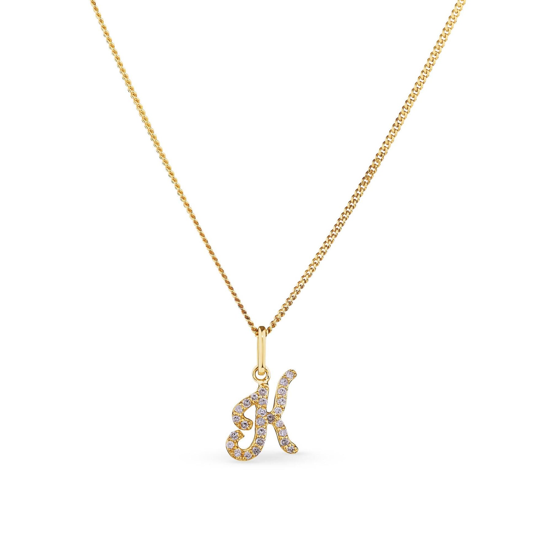 Diamond Initial Pendant in 9ct Yellow Gold - Wallace Bishop