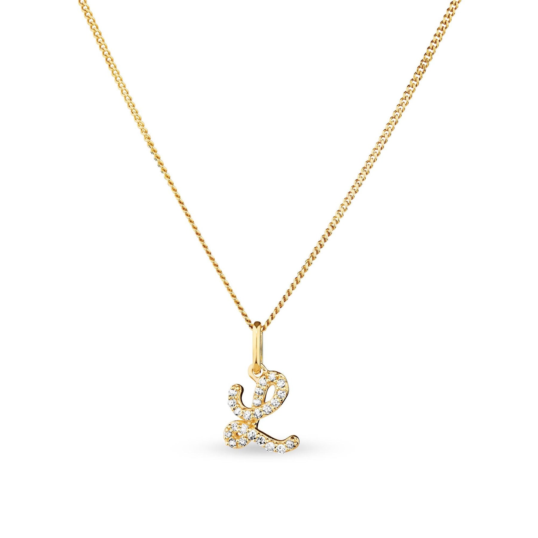 Diamond Initial Pendant in 9ct Yellow Gold - Wallace Bishop