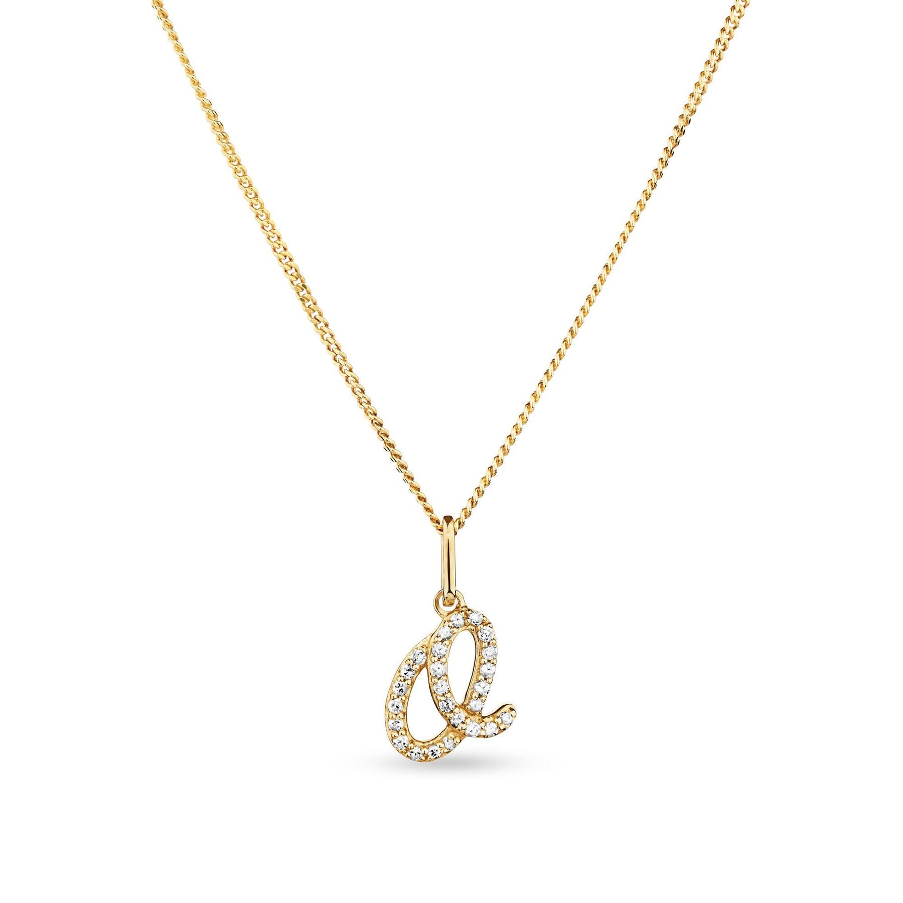 Diamond Initial Pendant in 9ct Yellow Gold - Wallace Bishop