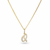 9ct Yellow Gold Initial Pendant Diamond Necklace TGW 0.071