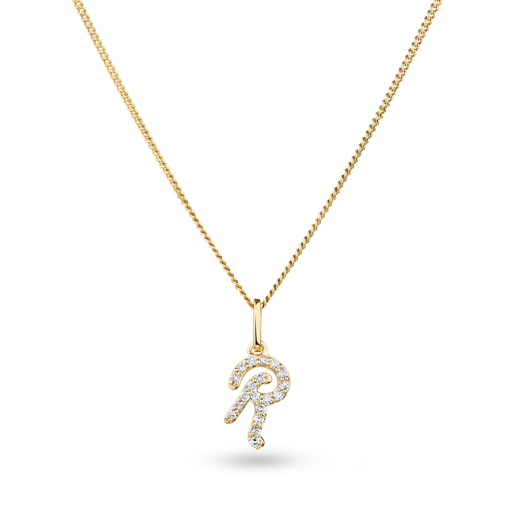 Diamond Initial Pendant in 9ct Yellow Gold - Wallace Bishop