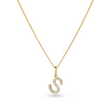 Diamond Initial Pendant in 9ct Yellow Gold - Wallace Bishop