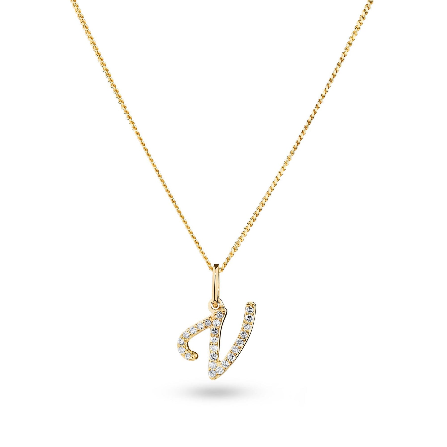 Diamond Initial Pendant in 9ct Yellow Gold - Wallace Bishop