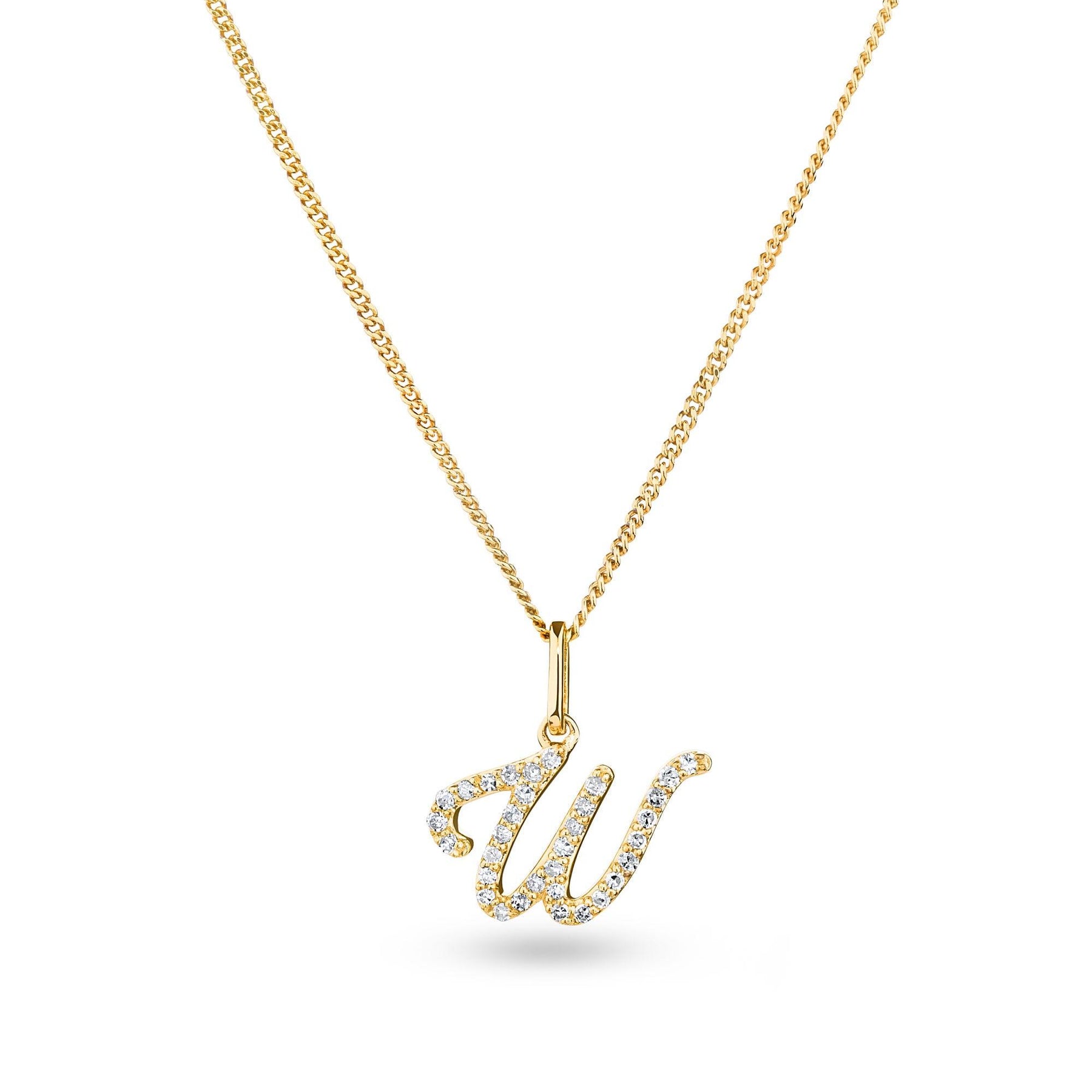 Diamond Initial Pendant in 9ct Yellow Gold - Wallace Bishop