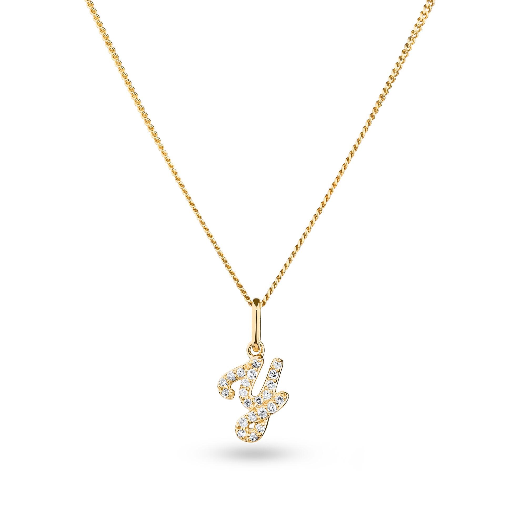 Diamond Initial Pendant in 9ct Yellow Gold - Wallace Bishop
