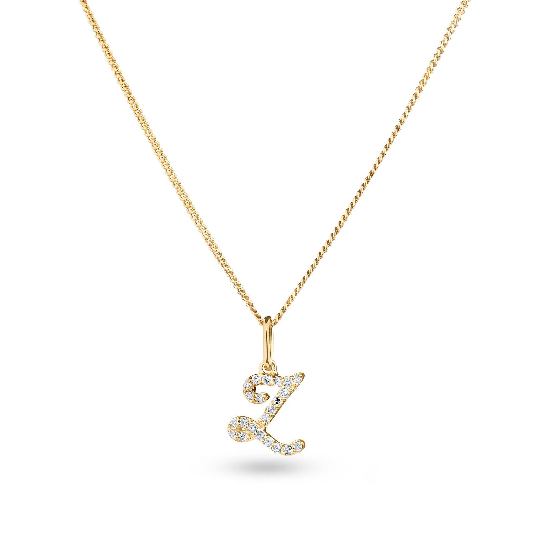 Diamond Initial Pendant in 9ct Yellow Gold - Wallace Bishop