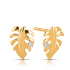 Diamond Leaf Earrings in 9ct Yellow Gold - Wallace Bishop