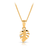 Diamond Leaf Pendant in 9ct Yellow Gold - Wallace Bishop