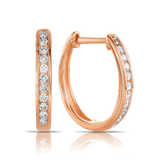 0.25ct TW Channel Set Diamond Oval Huggie in 9ct Rose Gold