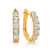 Diamond Oval Huggies in 9ct Yellow and White Gold TGW 0.20ct