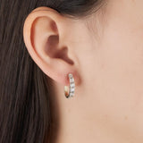 Diamond Oval Huggies in 9ct Yellow and White Gold TGW 0.20ct