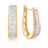 Diamond Oval Huggies in 9ct Yellow Gold TGW 0.25ct - Wallace Bishop